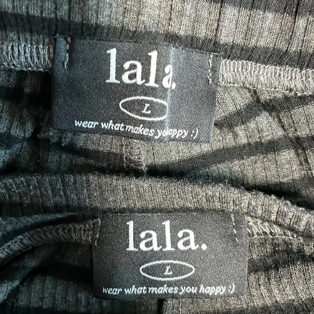 Dressed in LALA Black Striped Wide Leg Pants Set - Picture 9 of 10